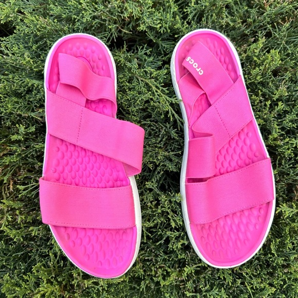 CROCS Shoes - Crocs Women's LiteRide Stretch Sandals Size 7 Pink Shoes